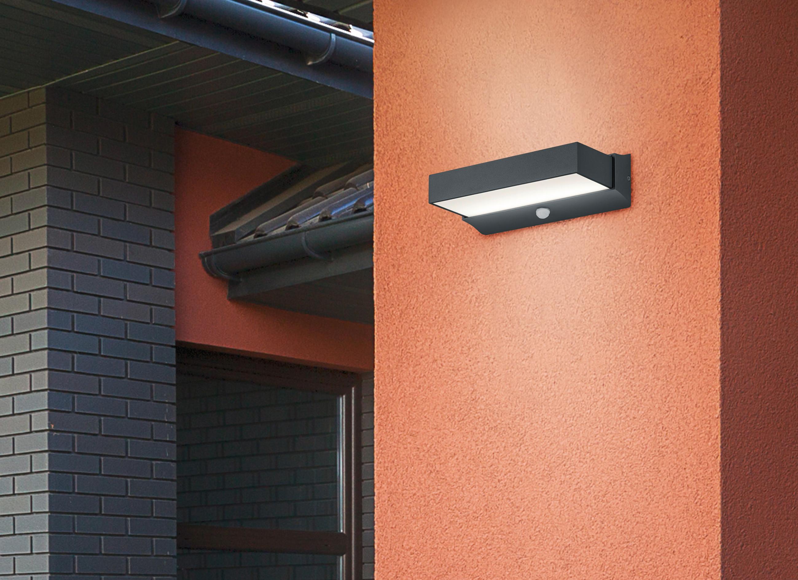 Außenwandleuchte Cuando in Weiß/Anthrazit max. 11 Watt - Anthrazit/Weiß, Design, Kunststoff/Metall (23,2/7/13,5cm) - Trio Leuchten