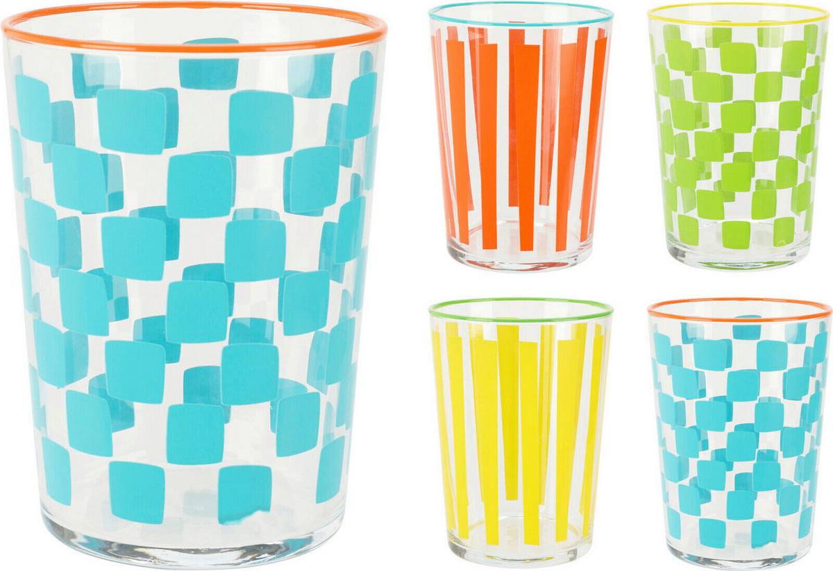 Pohár Summer Colours - sárga/narancs, Üveg (8,8/12cm)