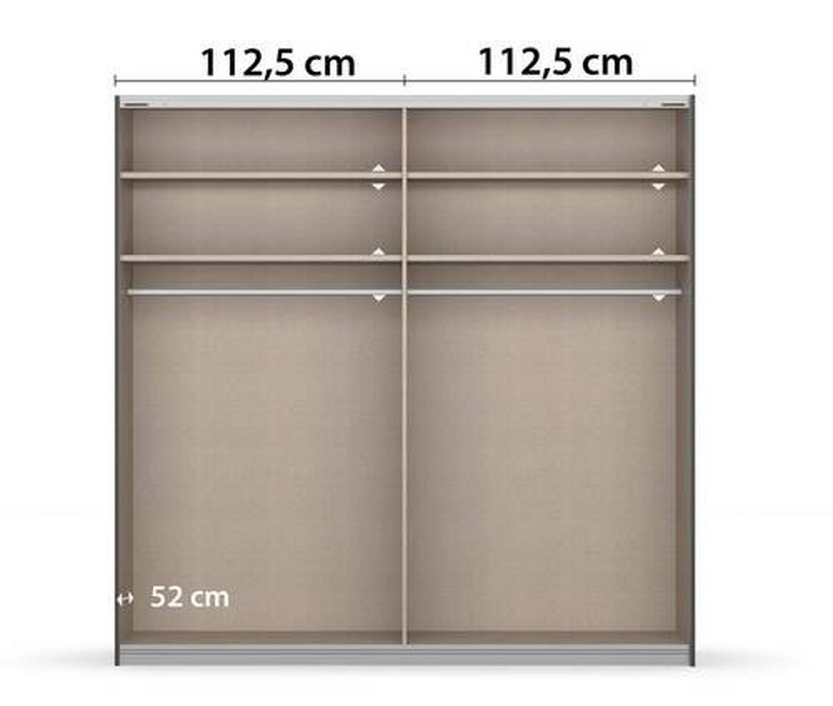 Ormar S Kliznim Vratima Belluno - bijela/boje aluminija, Moderno, drvni materijal/metal (226/230/62cm) - Modern Living