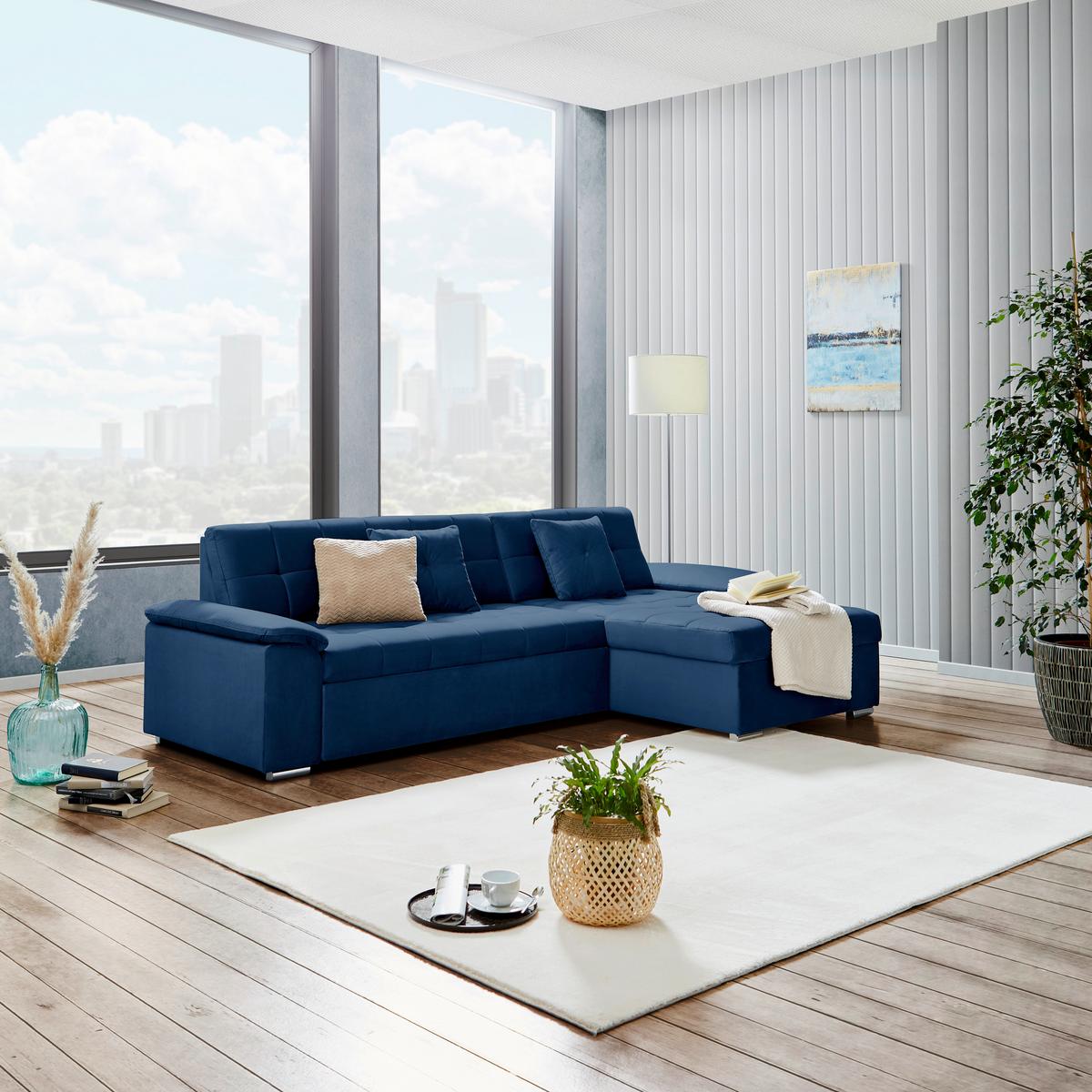 Kutna Garnitura Bali - plava, Trend, tekstil (257/167cm) - Modern Living
