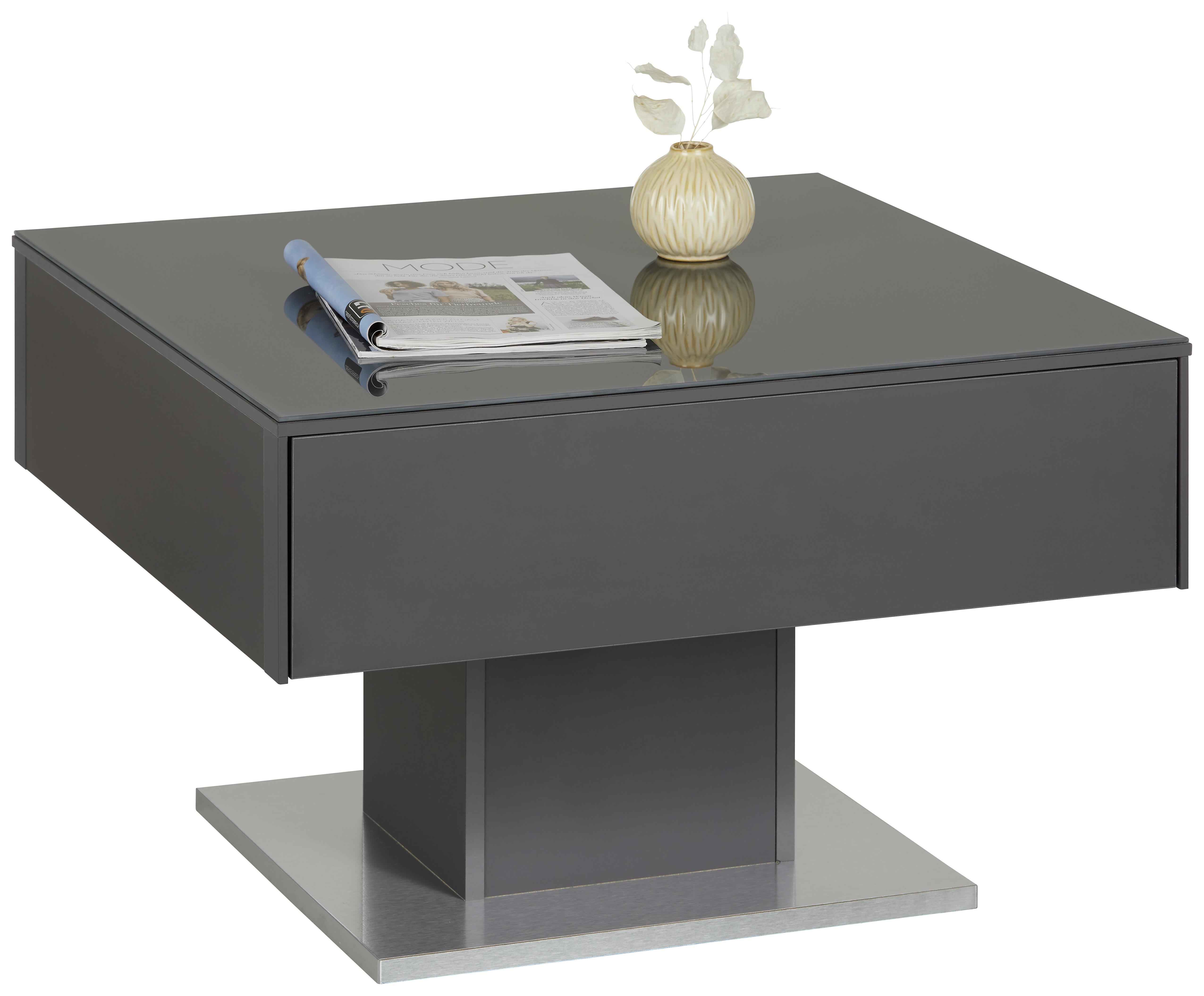 Couchtisch Max Box in Anthrazit - Anthrazit, MODERN, Glas/Holzwerkstoff (70/69/46cm) - Premium Living
