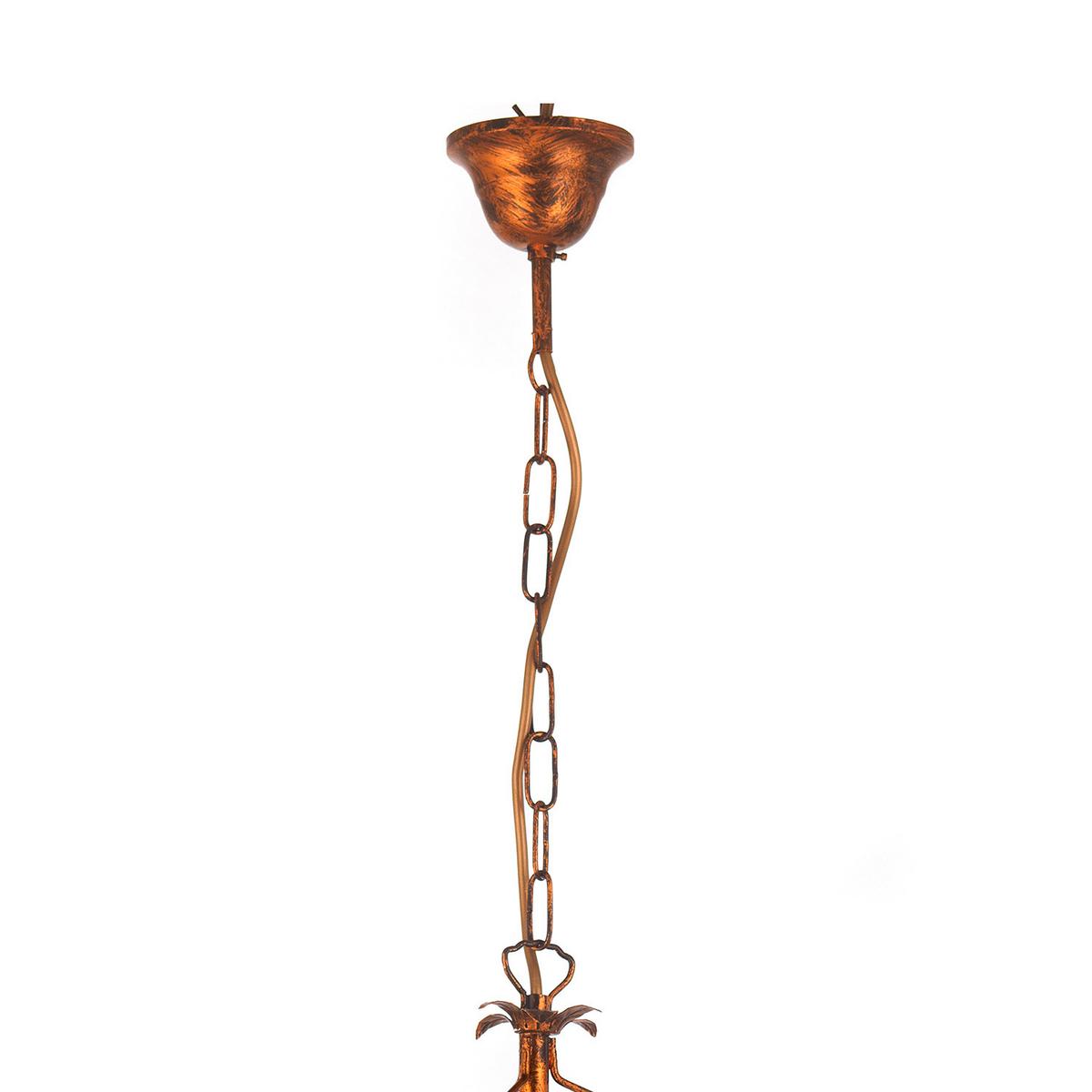 Kristall-Hängeleuchte Teresa Bronzefarben max. 6 Watt - Bronzefarben, KONVENTIONELL, Glas/Metall (40/100cm)