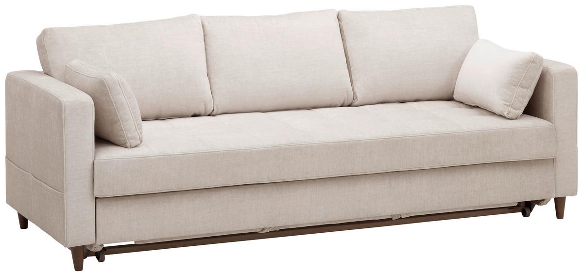 Zofa S Posteljno Funkcijo Anna Vogue, Bež - temno rjava/bež, Basics, tekstil (221/84/89cm) - MID.YOU