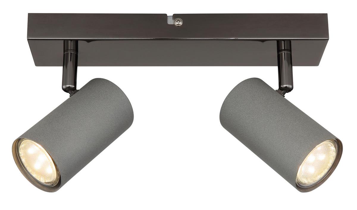 Strahler Robby Grau/Schwarzchrom max.  35 W - Schwarzchrom/Grau, Design, Metall (26/10/12cm) - Globo