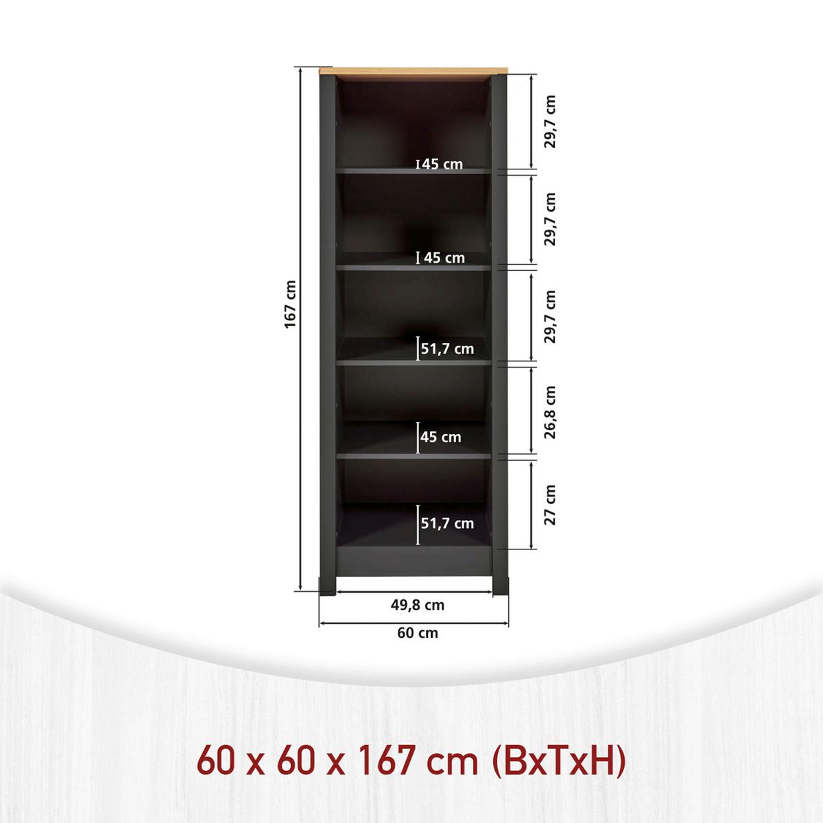 Küchenleerblock Bundle 8 o. Geräte Anthrazit - Anthrazit/Schwarz, MODERN, Glas/Holzwerkstoff (430cm) - home24