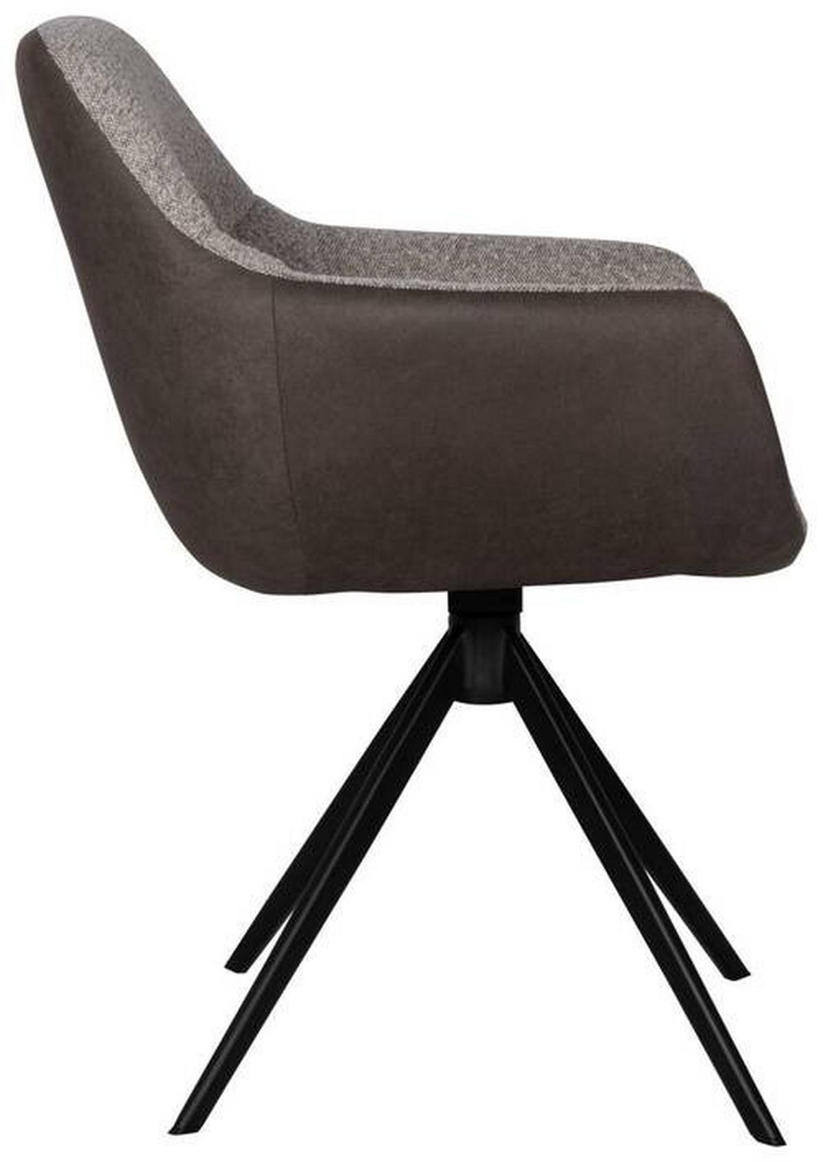KRZESŁO Z PODŁOKIETNIKAMI FONS - kolor bagienny/greige, Design, metal/tkanina (61/85/61cm) - Valdera