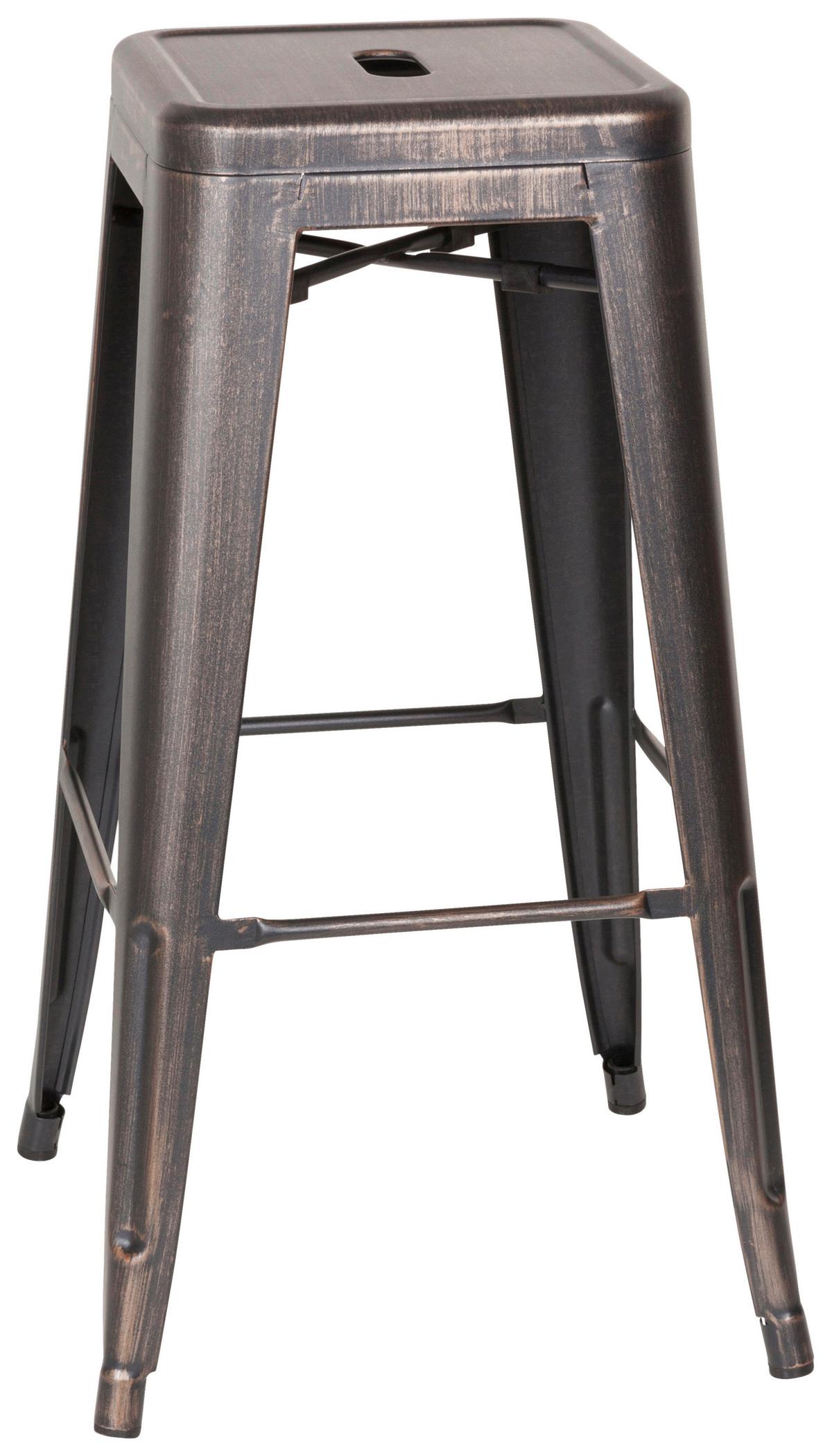 Barski Stol Vantaggio High, Črna, Zlata - zlate barve/črna, Basics, kovina (44/77/44cm) - MID.YOU