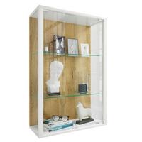 Hängevitrine Udina Honigeiche/Weiß - Honigeiche/Klar, Design, Glas/Holzwerkstoff (59/80/25cm) - Livetastic
