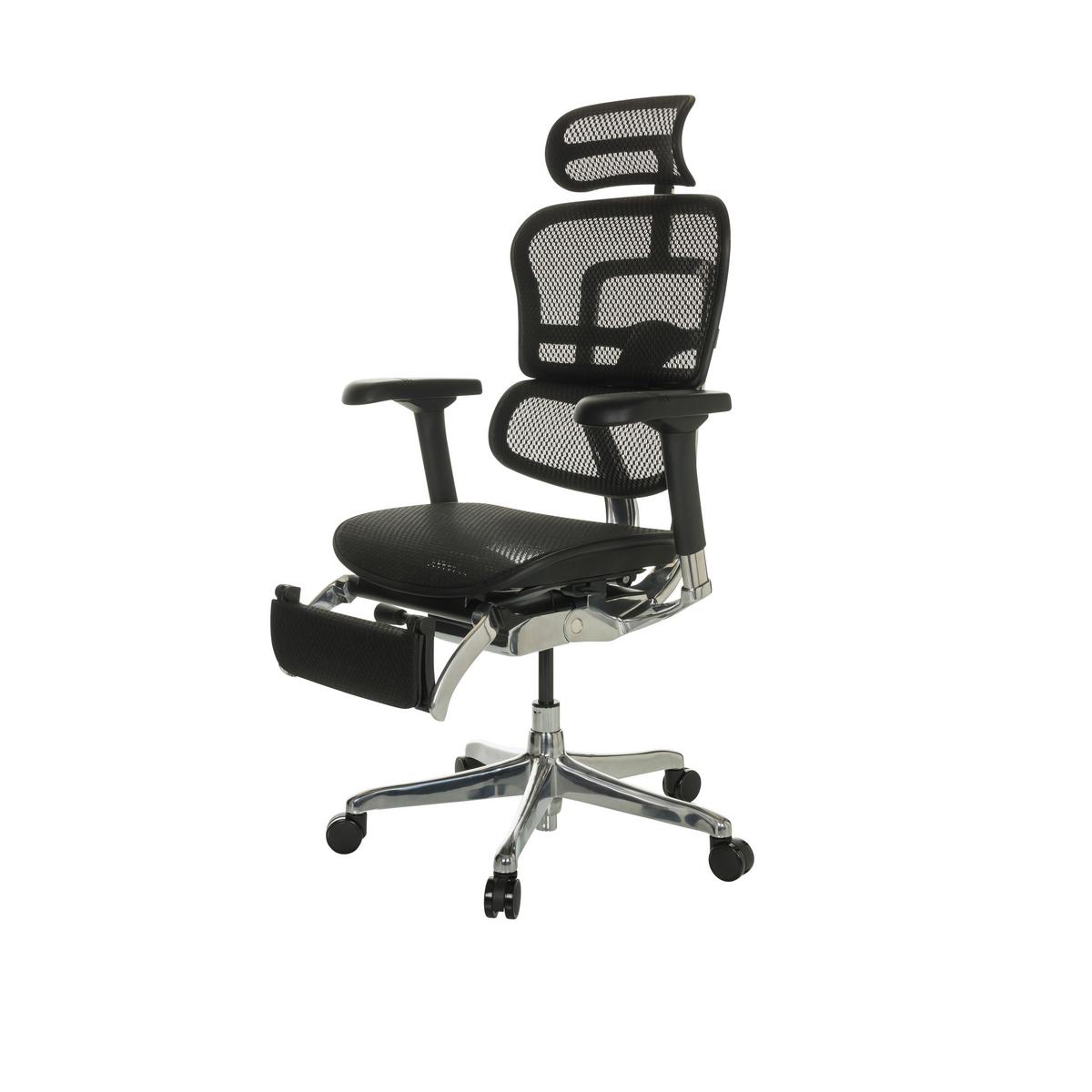Pisarniški Stol Ergohuman Plus Legpro I, Črna - črna/siva, Basics, kovina/umetna masa (68/118-141/64cm) - MID.YOU
