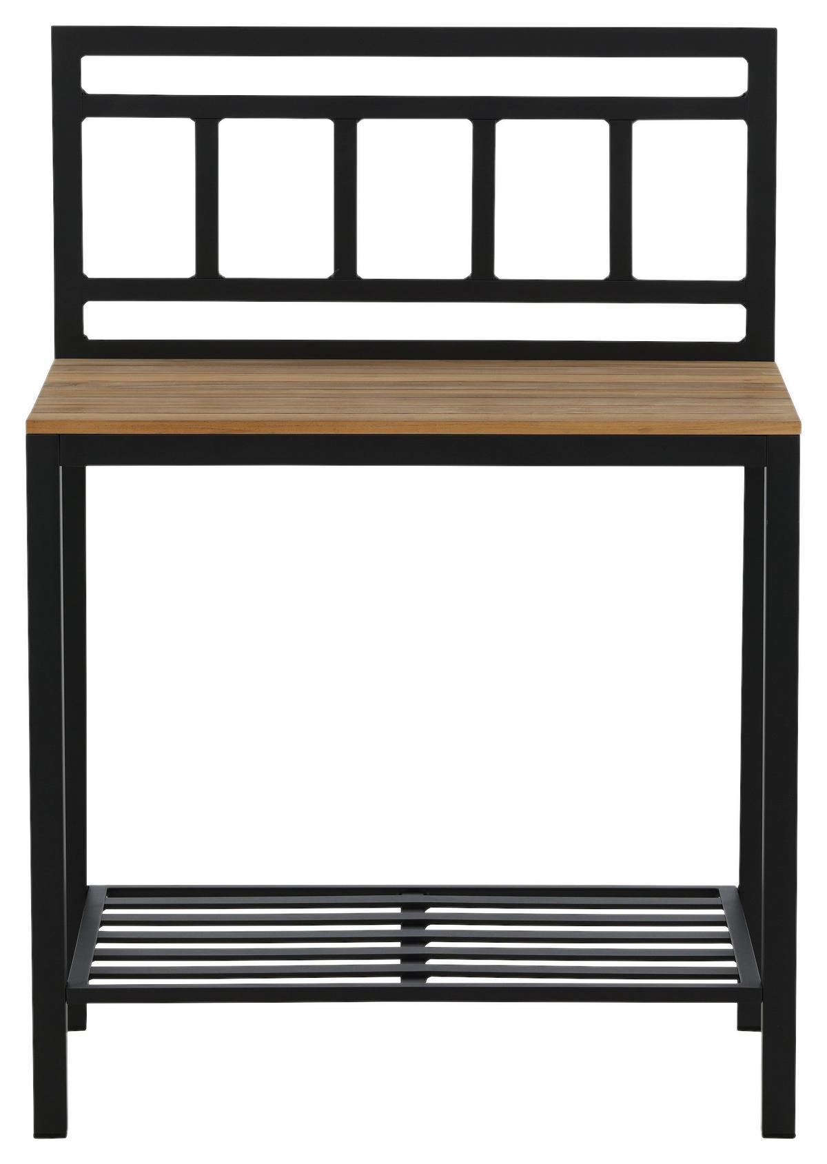 OUTDOORKÜCHE MEXICO - Schwarz/Teakfarben, KONVENTIONELL, Holz/Metall (90/127/60cm) - Gardenson