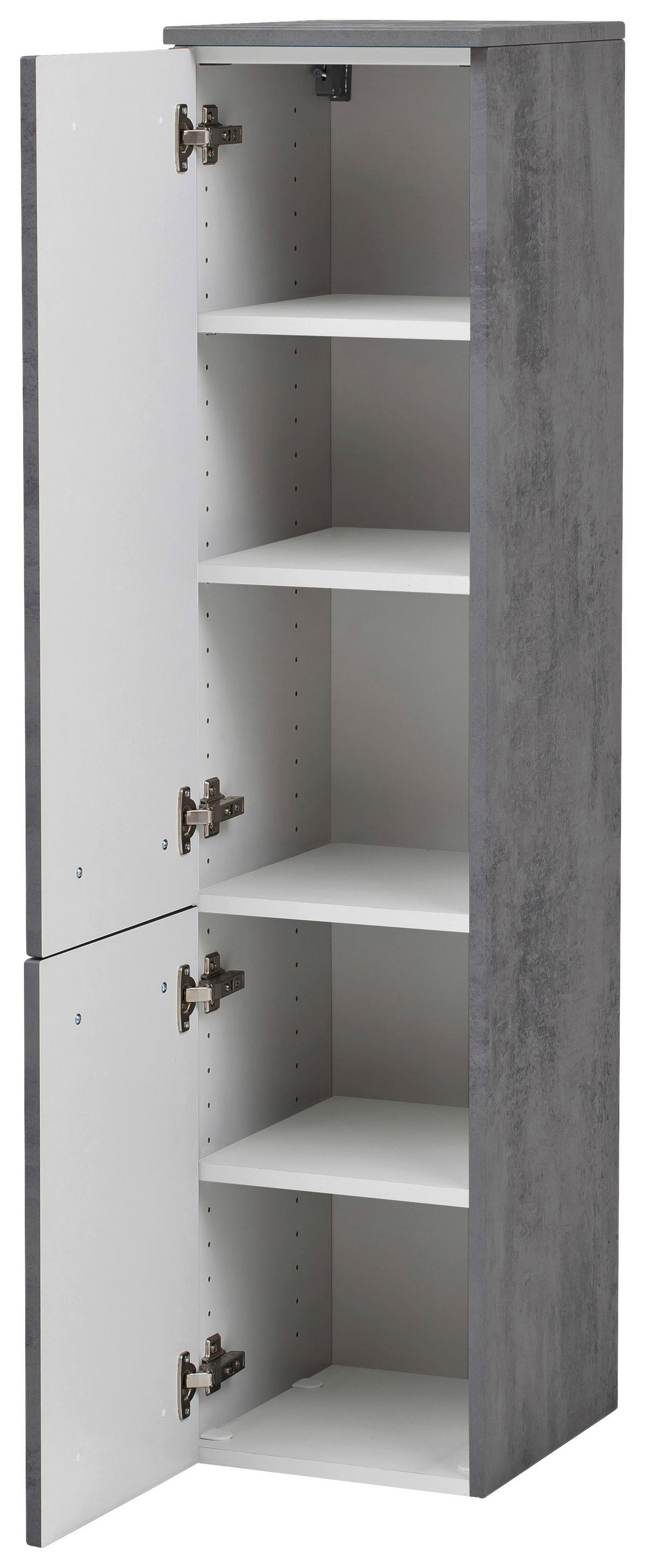 Badezimmer ''Stockholm'', Grau/Weiß - Weiß/Grau, KONVENTIONELL, Glas/Holzwerkstoff (110cm) - Held