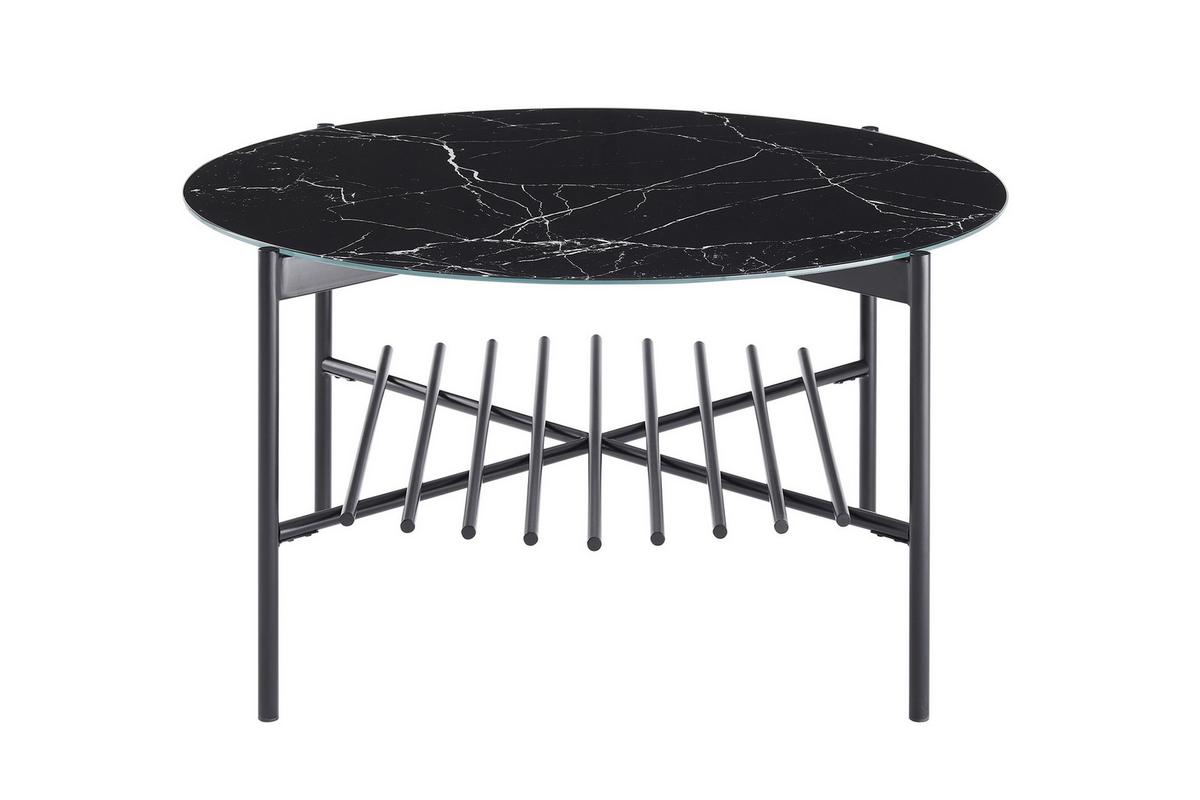 Klubska Miza Marble, Črna - črna, Design, kovina/steklo (84/43cm) - Livetastic