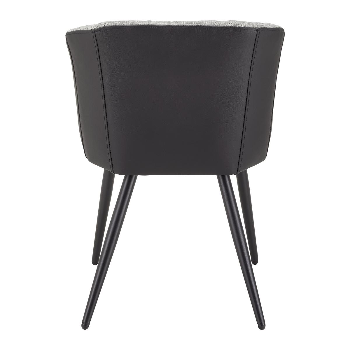 KRZESŁO Z PODŁOKIETNIKAMI BIANCO - czarny/szary, Modern, skóra/metal (55,5/75,5/58cm) - Bessagi Home