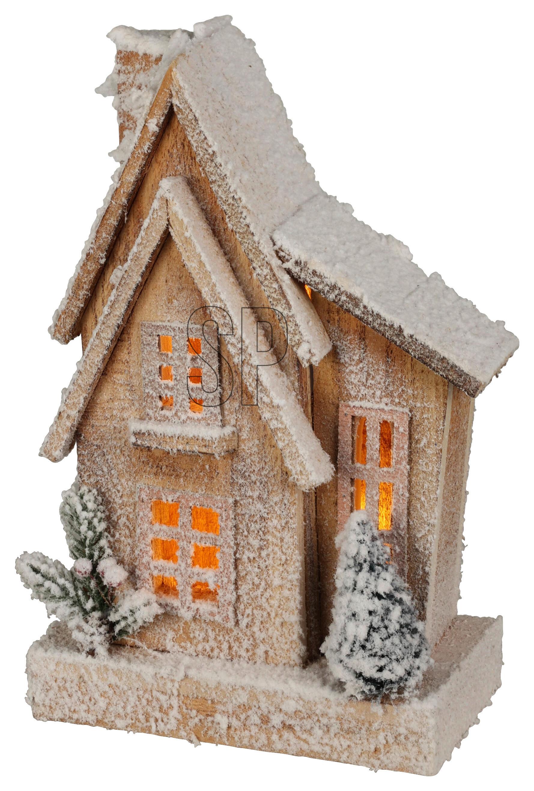 Dekohaus Haus - Tannenholzfarben, Holz (11/33/21cm)