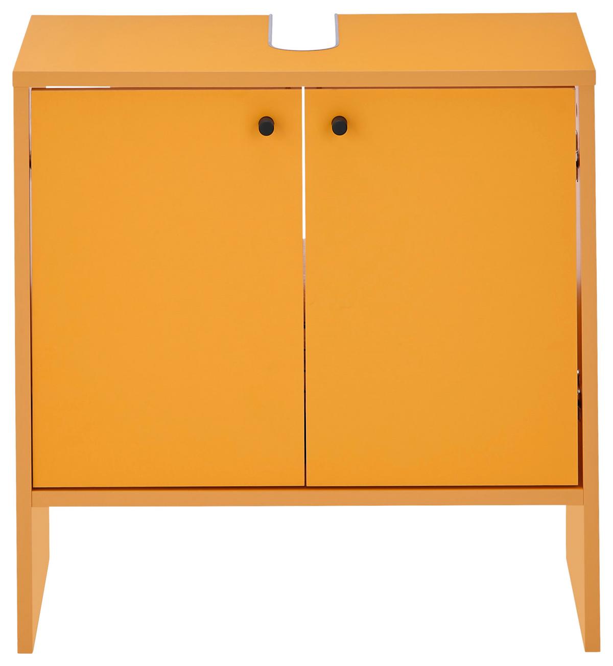 SZAFKA POD UMYWALKĘ KAIRO - czarny/żółty, Modern, materiał drewnopochodny/tworzywo sztuczne (60/60/35cm) - MID.YOU