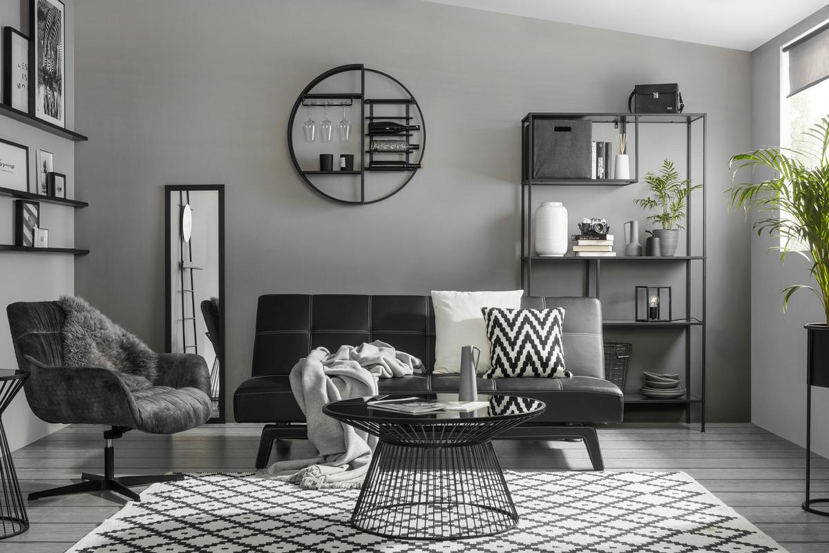 Kissenhülle Mary Stick Schwarz 45x45cm - Schwarz, Modern, Textil (45/45cm) - Modern Living