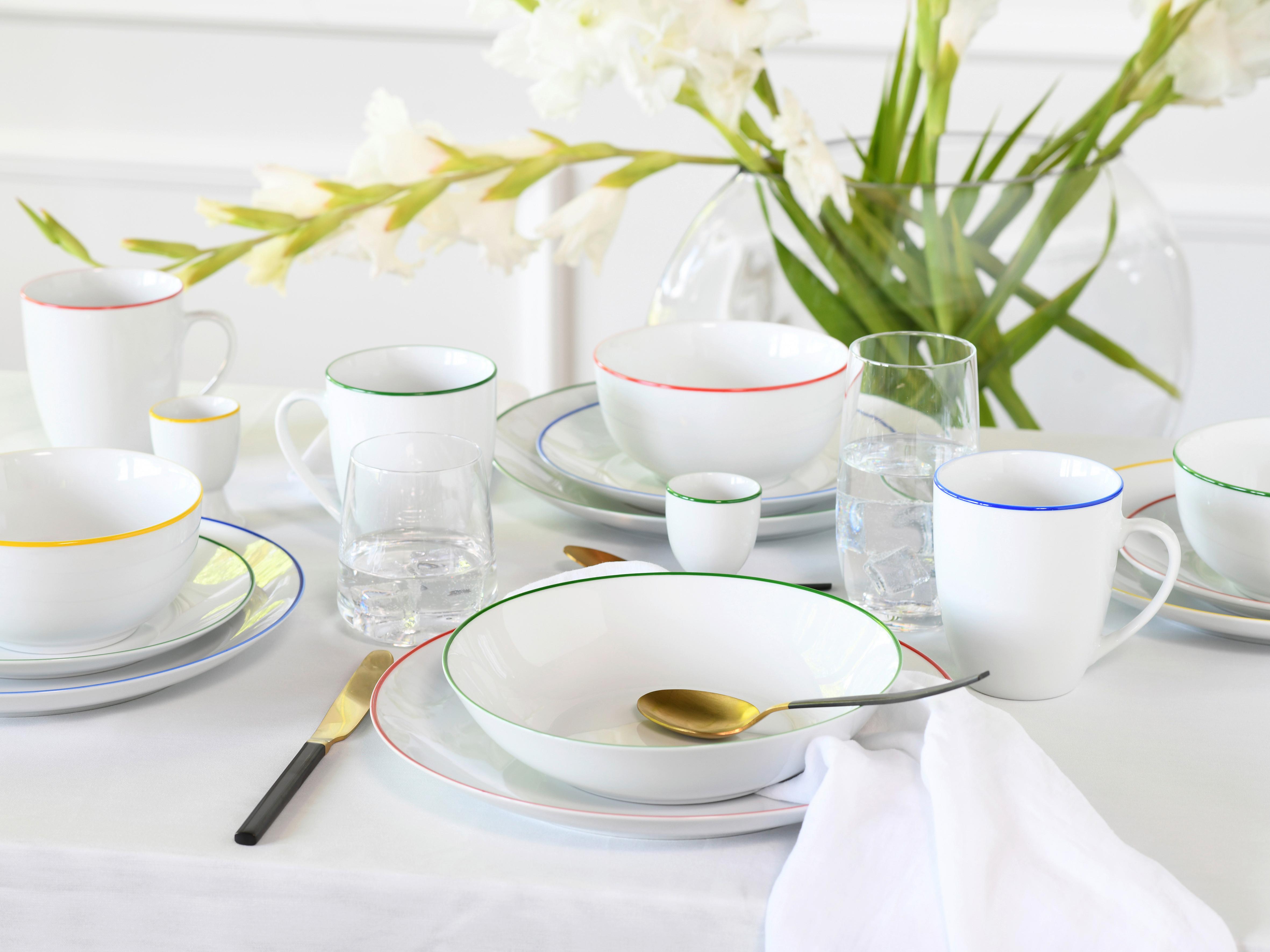 Kombiservice Luna Color Weiß/Multicolor, 24-teilig - Multicolor, Basics, Keramik - Creatable