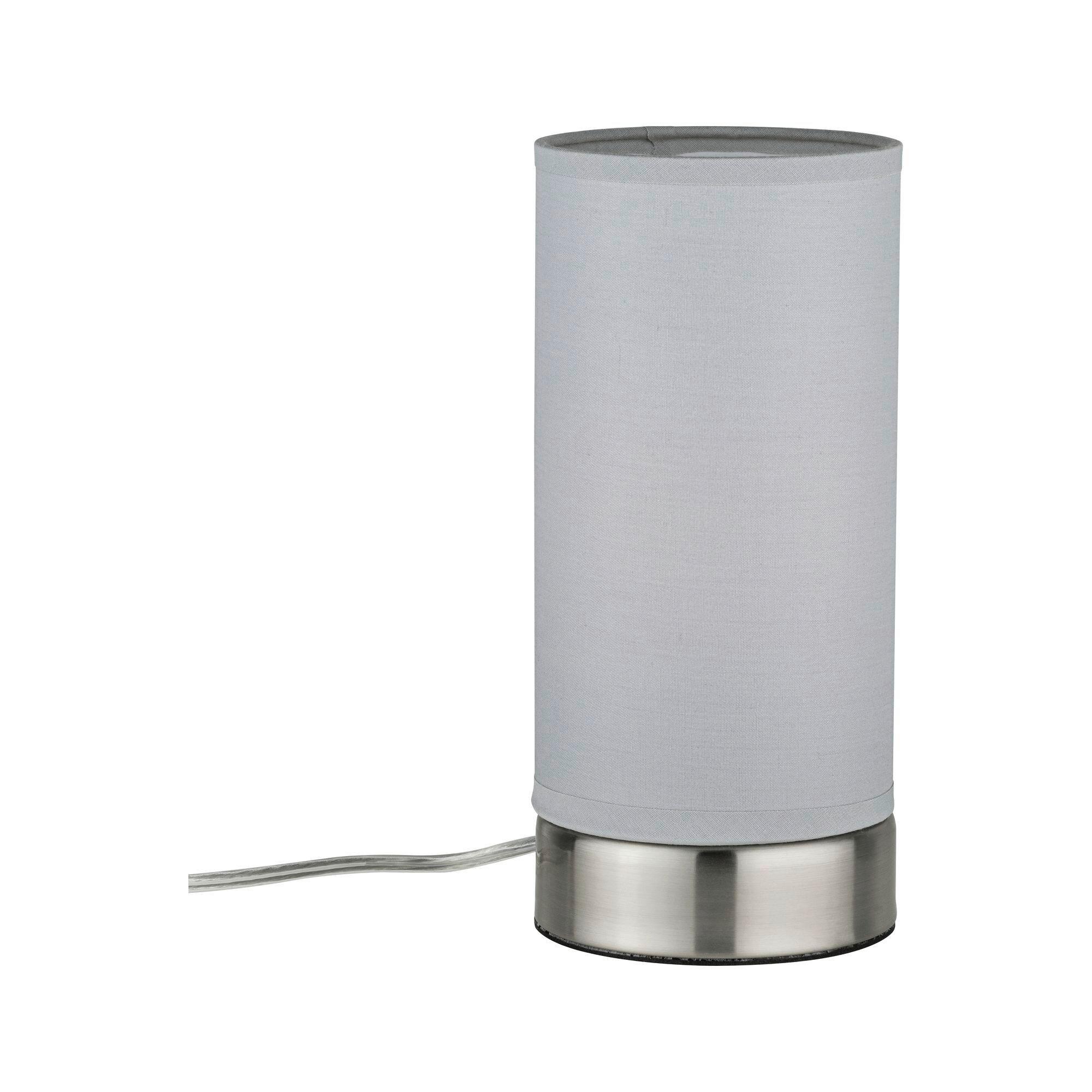 Tischleuchte Pia in Weiß/Silberfarben max. 25 W - Silberfarben/Weiß, Basics, Textil/Metall (10/21cm) - Paulmann