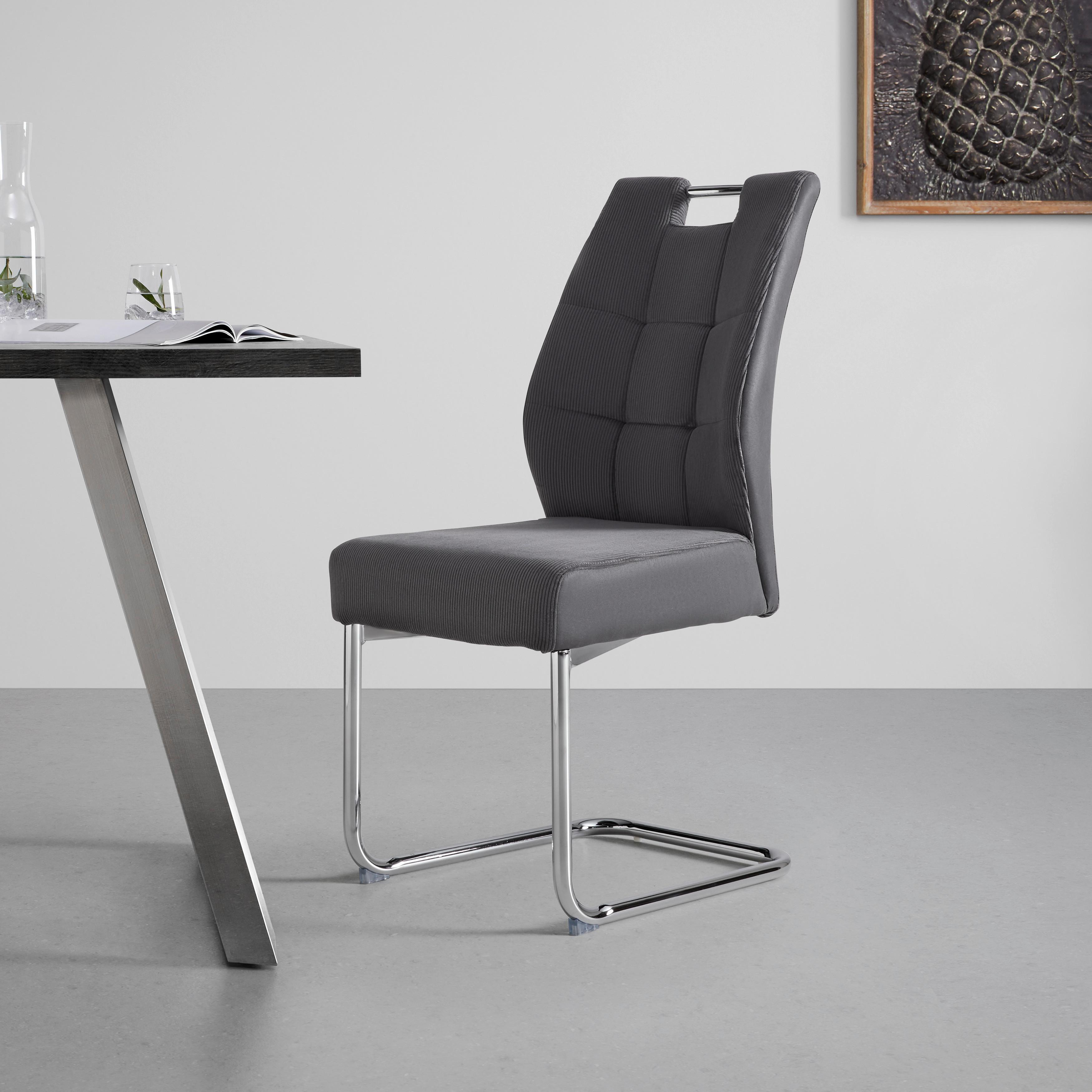 Nihajni Stol Lea - barve kroma/siva, Moderno, kovina/tekstil (44/97/59cm) - Mömax