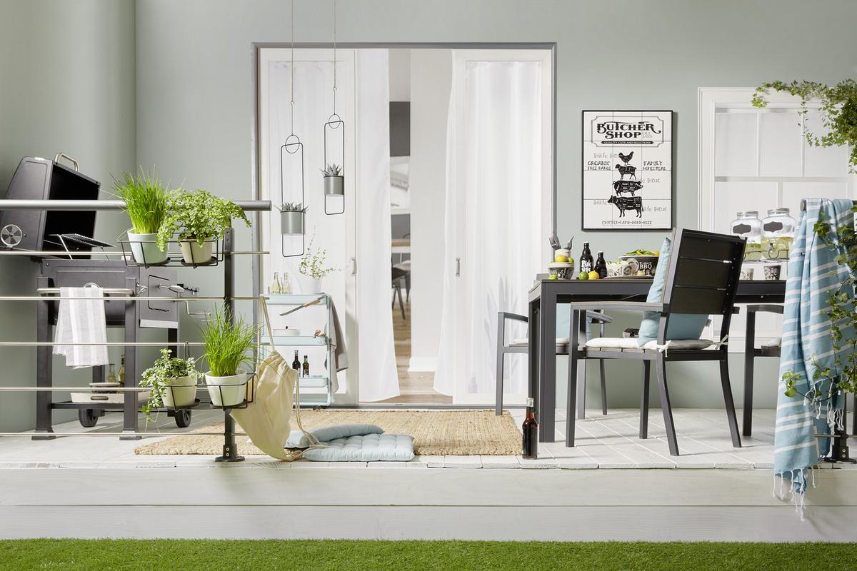 Gartenstuhl Sammy 1 in Anthrazit - Anthrazit/Grau, Kunststoff/Metall (57/90/57cm) - Mömax