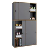 Omara Za Čevlje Salia, Antracit, Barva Hrasta - srebrne barve/črna, Design, umetna masa/leseni material (100/183/37cm) - MID.YOU