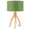 Namizna Svetilka Anna, Zelena, Bambus - zelena/naravne barve, Trend, tekstil/les (36/54cm) - Good & Mojo