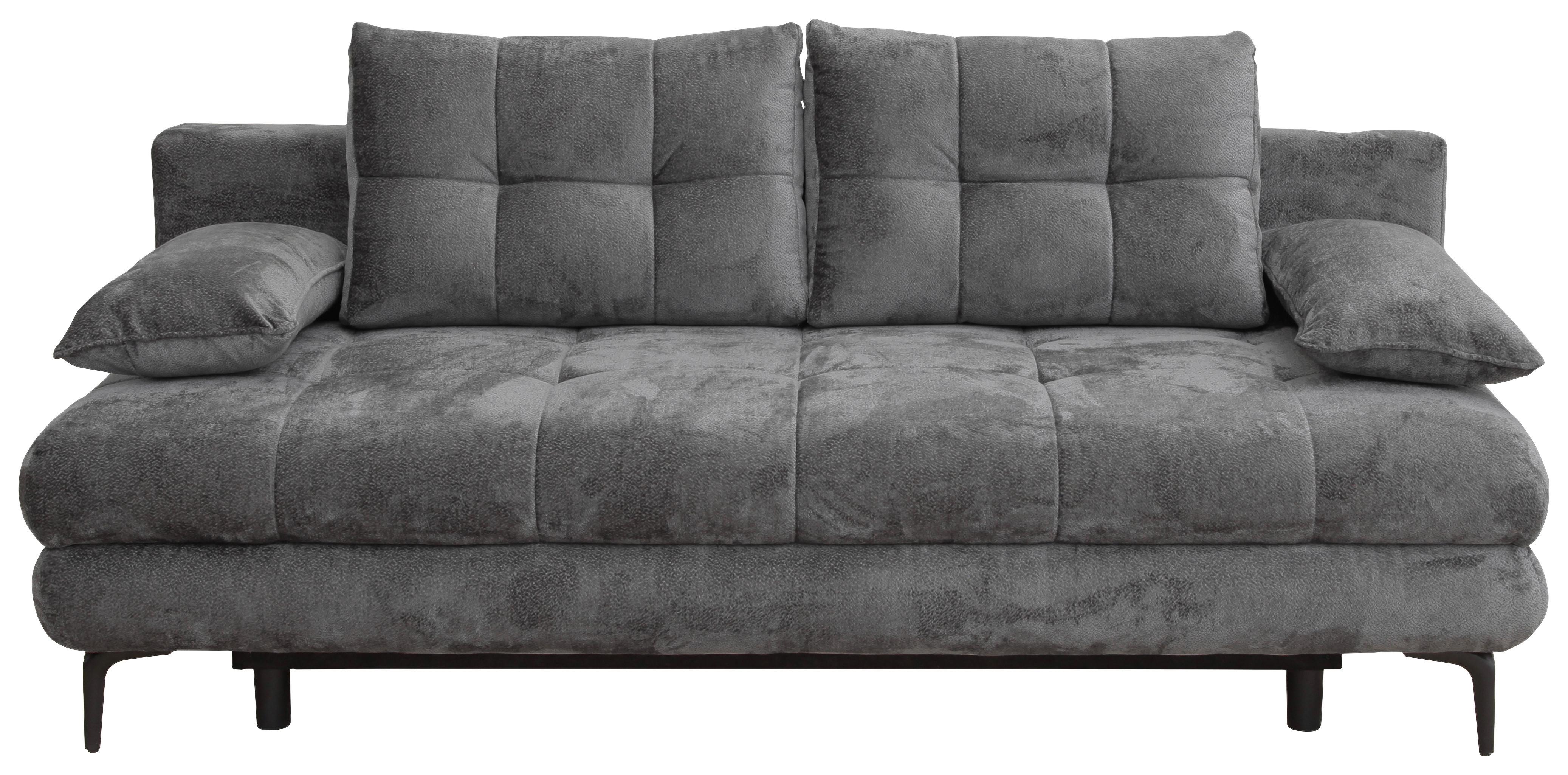 Canapea extensibila PERLA - grafit, Konventionell, textil (203/94/96cm)