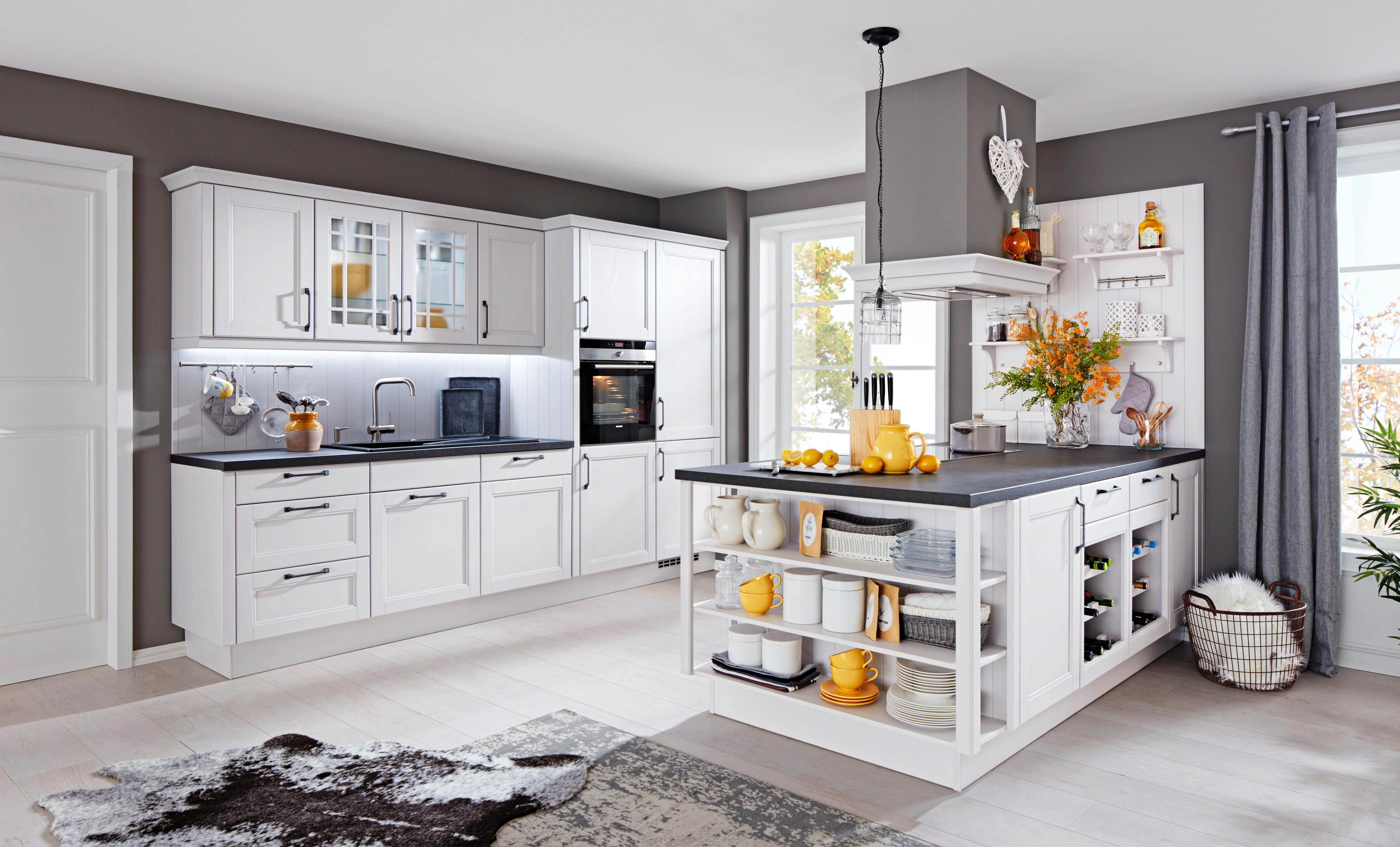 Einbauküche YORK - Romantik / Landhaus, Holz (313/239cm) - Nobilia