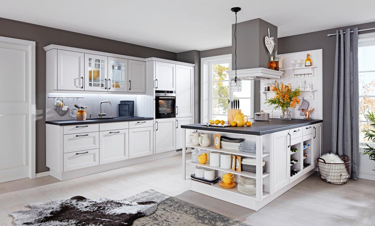 Einbauküche YORK - Romantik / Landhaus, Holz (313/239cm) - Nobilia