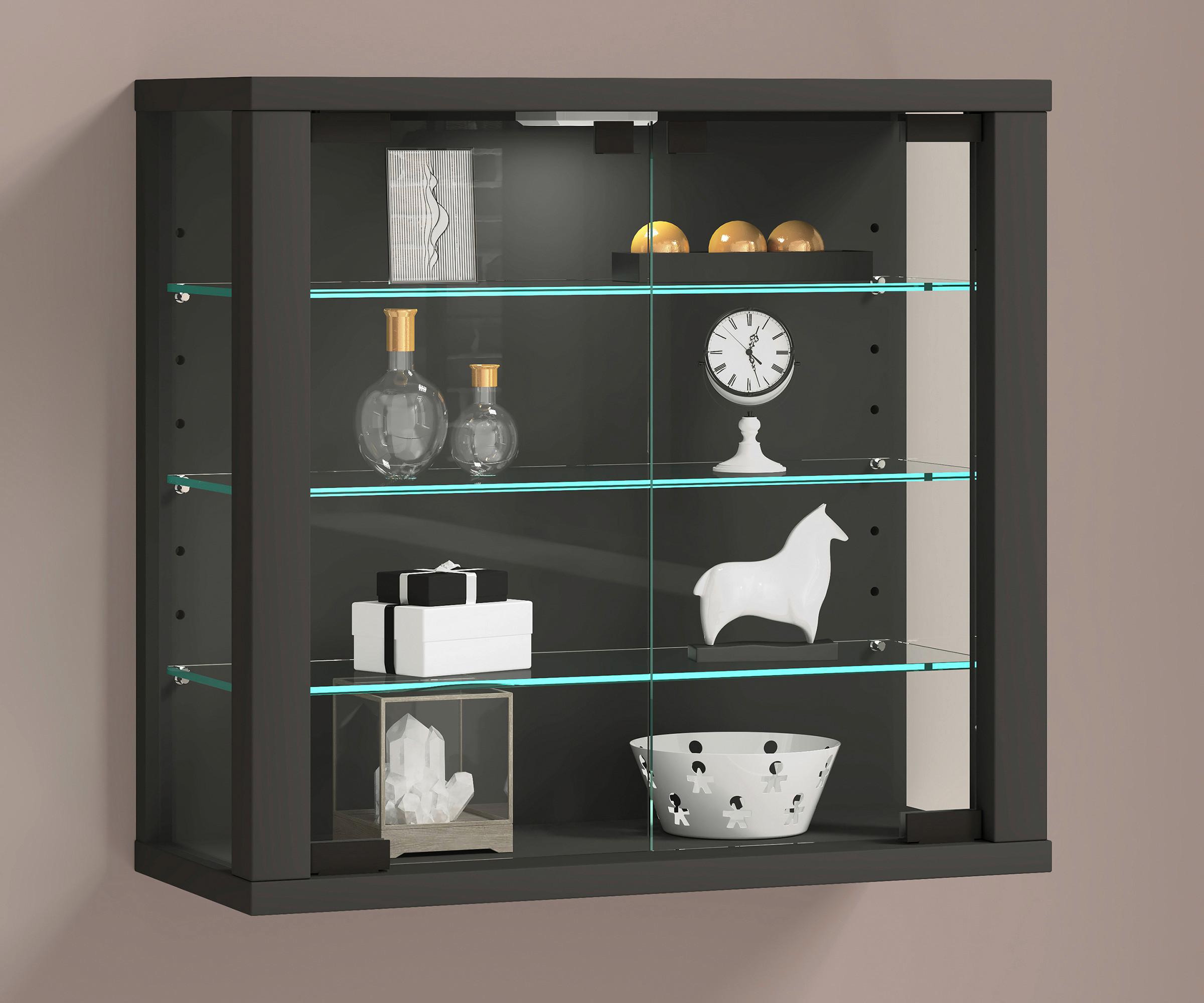 HÄNGEVITRINE VITROSA S - Anthrazit, Design, Glas/Holzwerkstoff (43/40/18cm) - MID.YOU