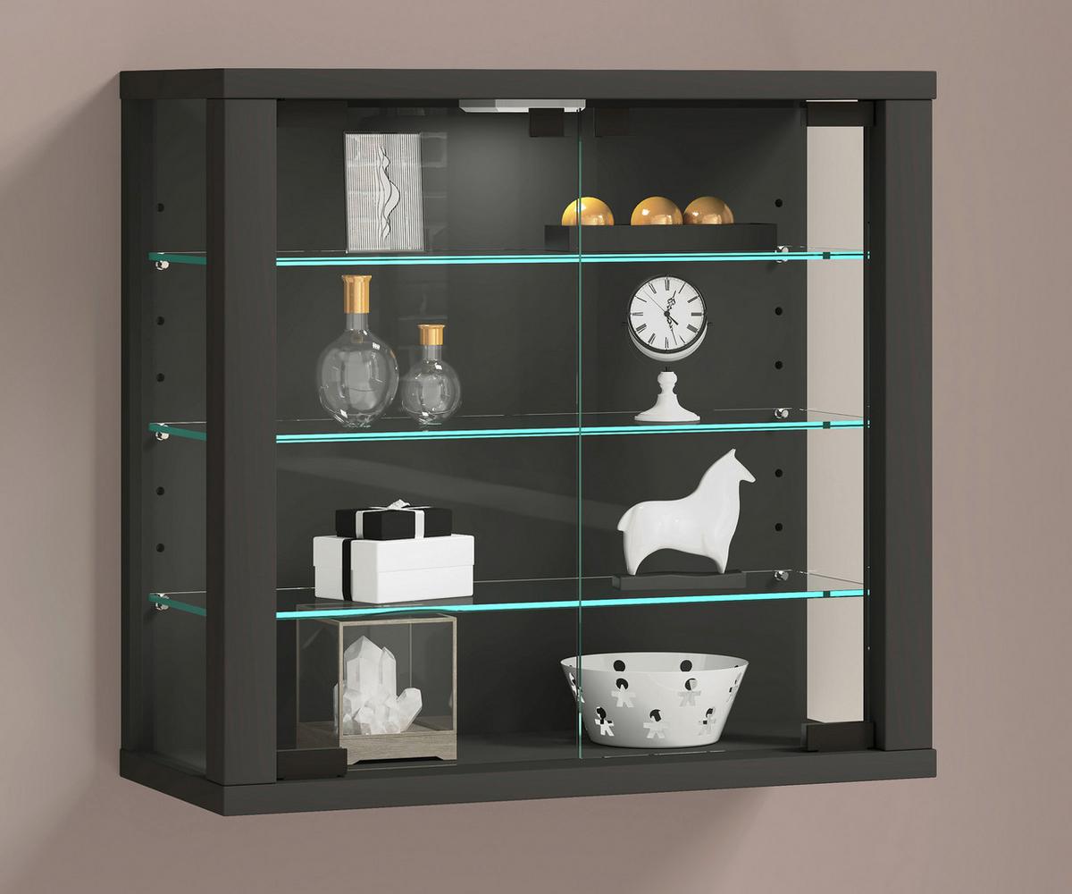 HÄNGEVITRINE VITROSA S - Anthrazit, Design, Glas/Holzwerkstoff (43/40/18cm) - MID.YOU