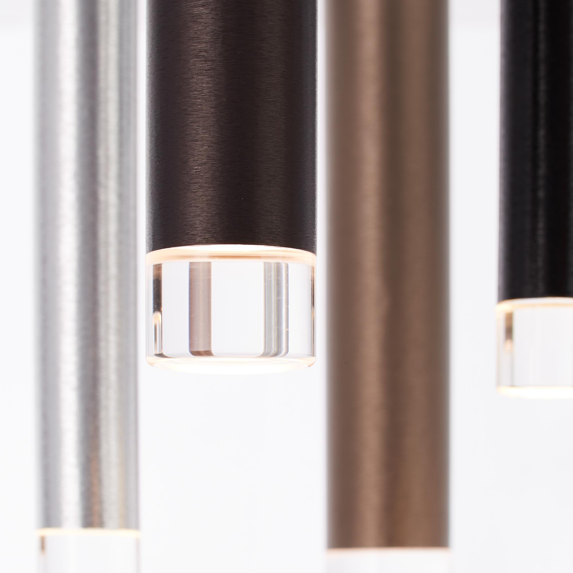 LED-Deckenleuchte Cembalo max. 28 Watt - Schwarz/Alufarben, Trend, Kunststoff/Metall (30/21,5cm) - Brilliant
