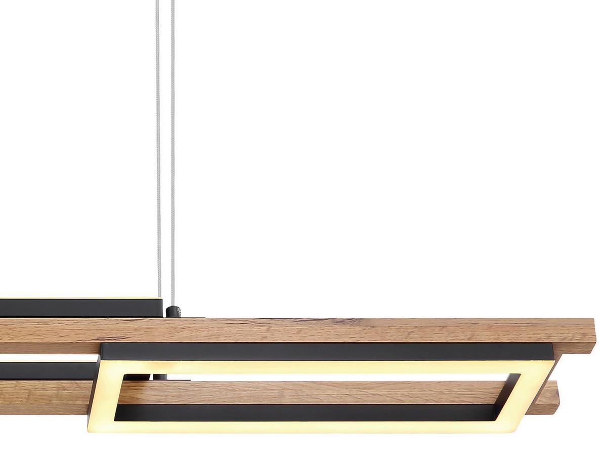 Viseča Led-svetilka Lila, S Sijalko - črna/temno rjava, Design, kovina/umetna masa (100/14/120cm) - Globo