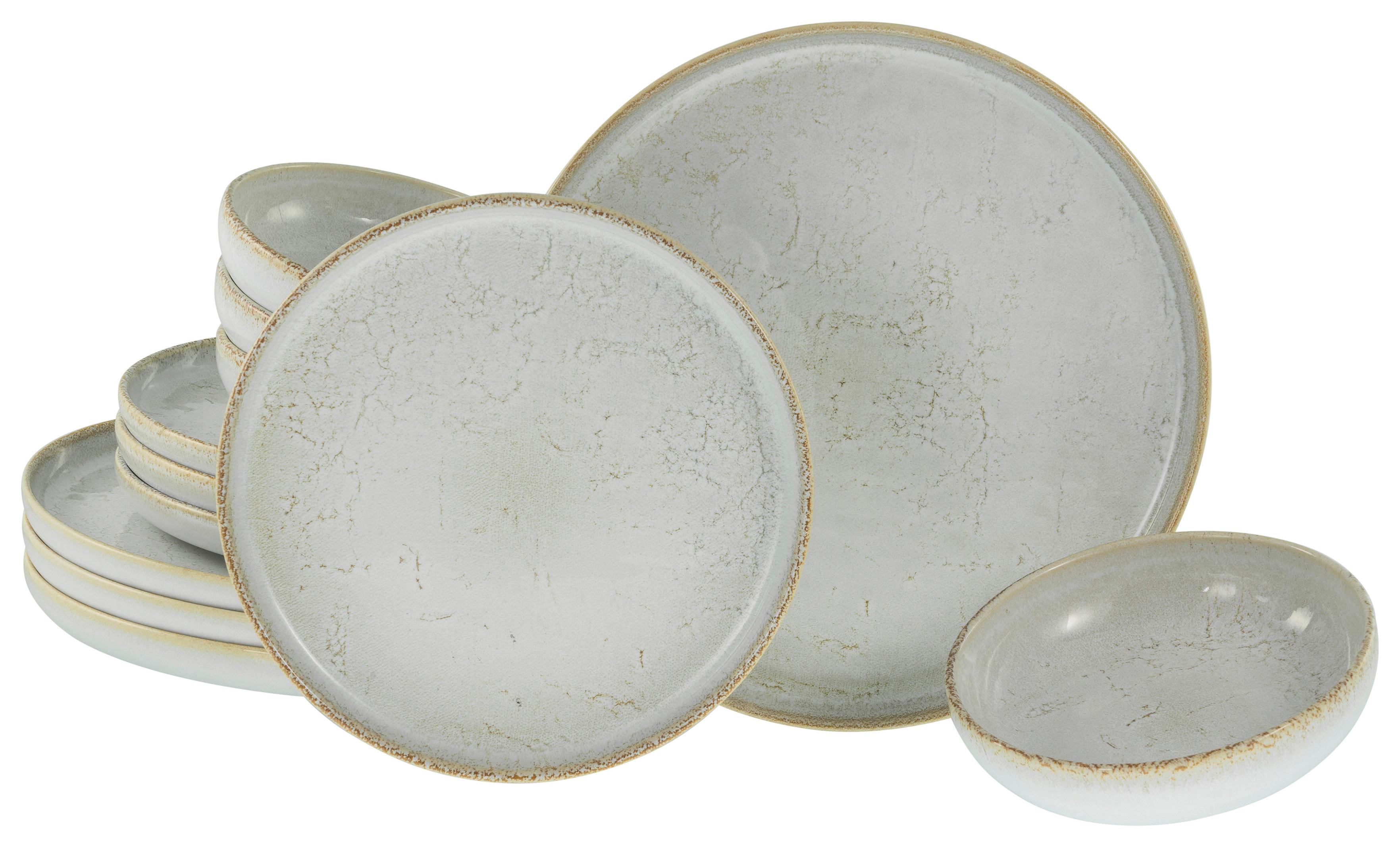 Jedilni Servis Vintage Offwhite, 12-Delni - sivobela, Basics, keramika - Creatable