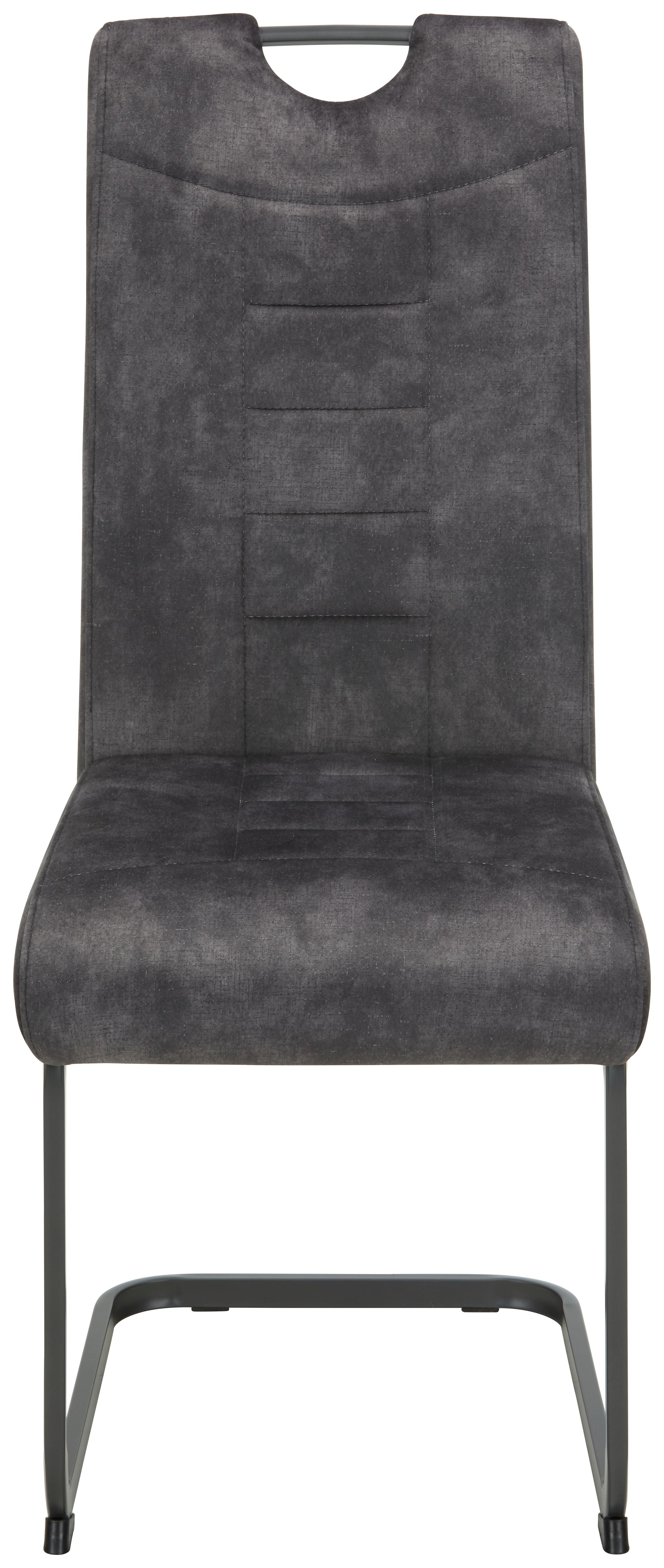 Schwingstuhl Ruby 2 in Anthrazit - Anthrazit/Grau, Modern, Textil/Metall (43/100/58cm) - Mömax