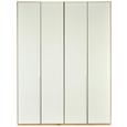 Drehtürenschrank in Weiß aus Glas - Eichefarben/Alufarben, ROMANTIK / LANDHAUS, Holzwerkstoff/Metall (180/236/58cm) - Premium Living Drehtürenschrank in Weiß aus Glas - Eichefarben/Alufarben, ROMANTIK / LANDHAUS, Holzwerkstoff/Metall (180/236/58cm) - Premium Living