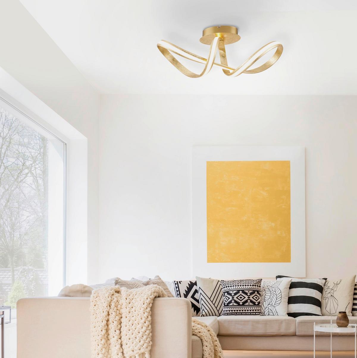 LAMPA SUFITOWA LED 8331-12 MELINDA - kolor złoty, Design, tworzywo sztuczne/metal (64/24/24,5cm) - Paul Neuhaus