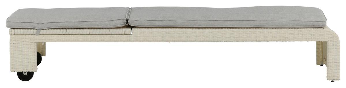 Sonnenliege London ca. 60x32x196 cm Weiß - Weiß, KONVENTIONELL, Kunststoff (60/32/196cm) - Gardenson