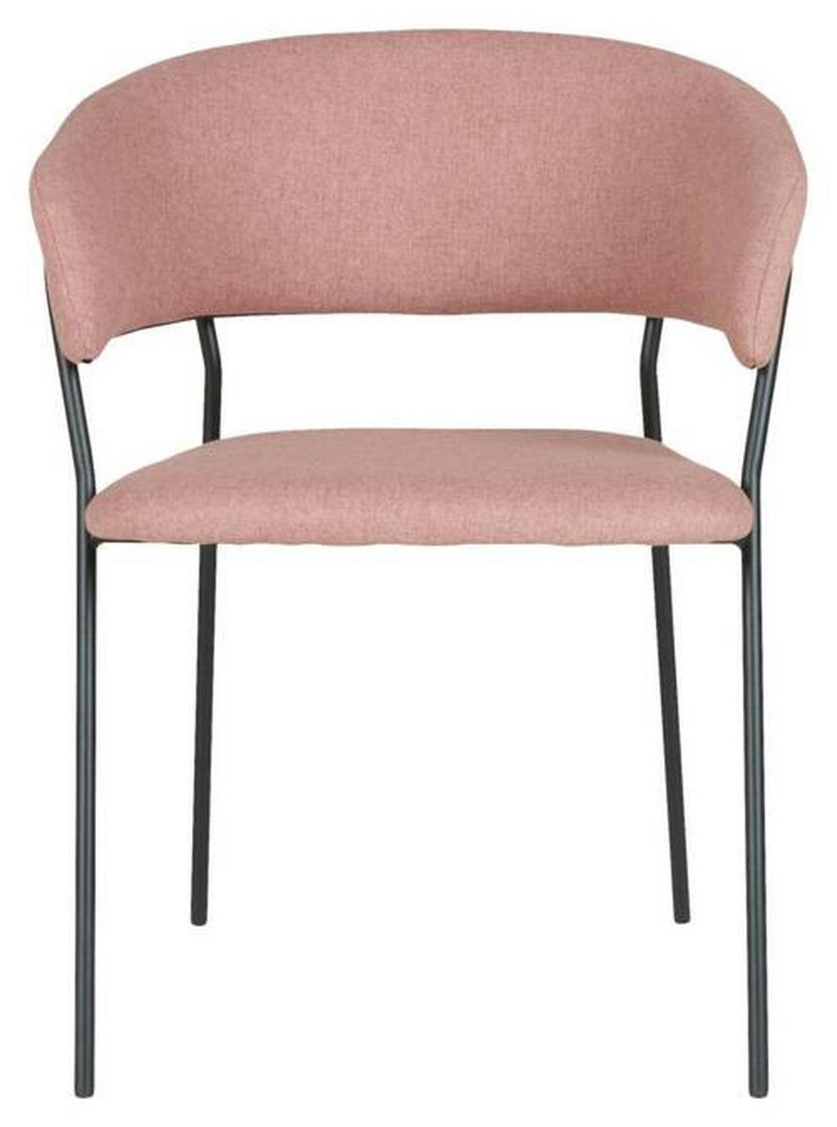 Armlehnstuhl Alice Rosa - Schwarz/Rosa, MODERN, Holz/Textil (53/80/59cm) - Mömax