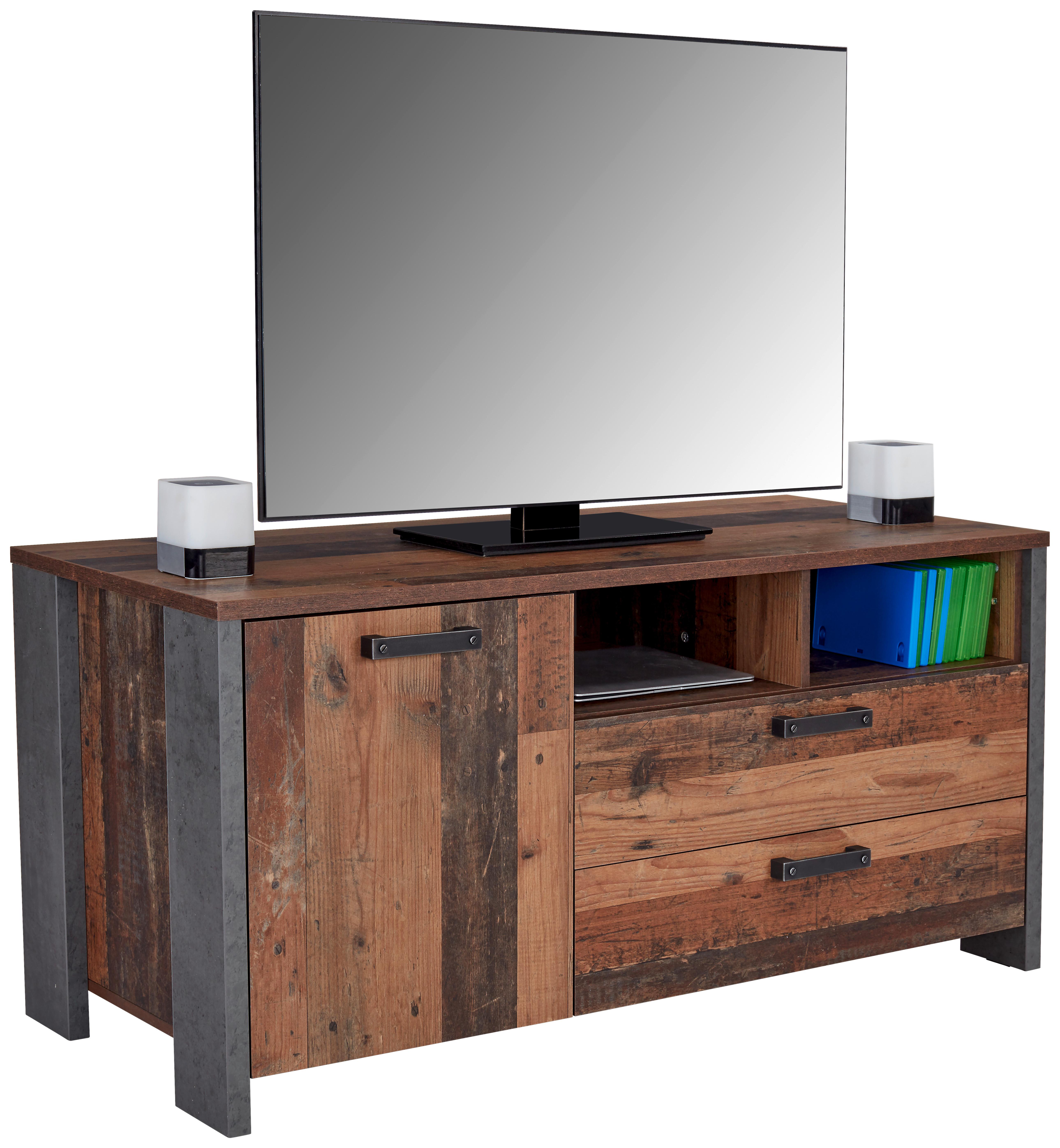 Tv-element Clif - temno siva/črna, Moderno, kovina/umetna masa (142/64/52cm) - Zandiara