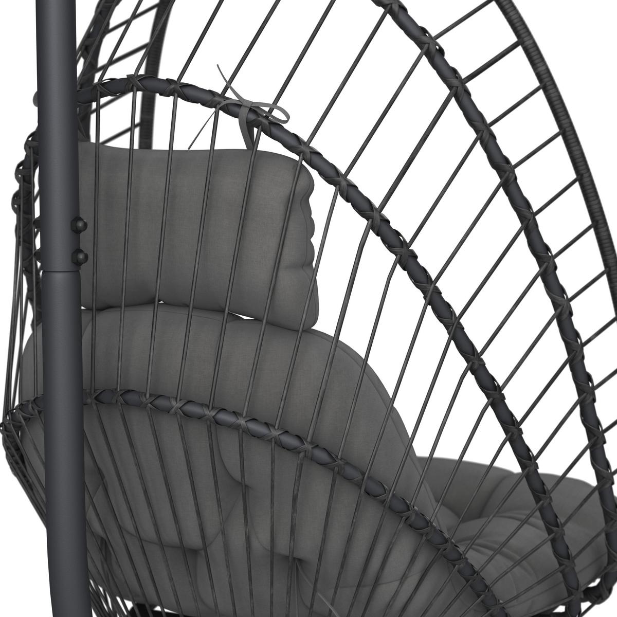 FOTEL WISZĄCY MILANO - szary, Modern, metal/tkanina (126/195/104cm) - Ambia Garden