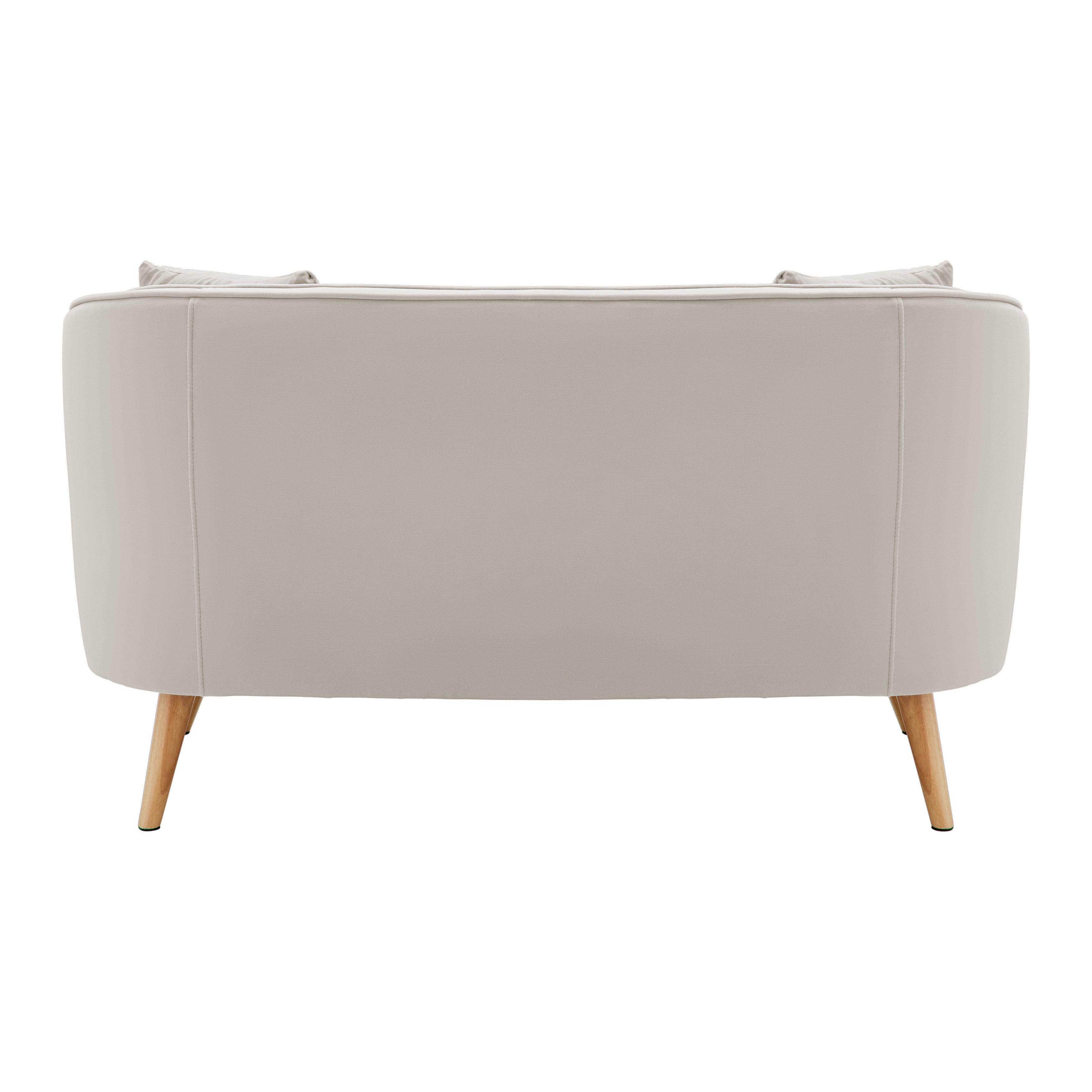 2-SITS SOFFA HOPE - greige/naturfärgad, Modern, trä/textil (141/77/73cm) - Bessagi Home