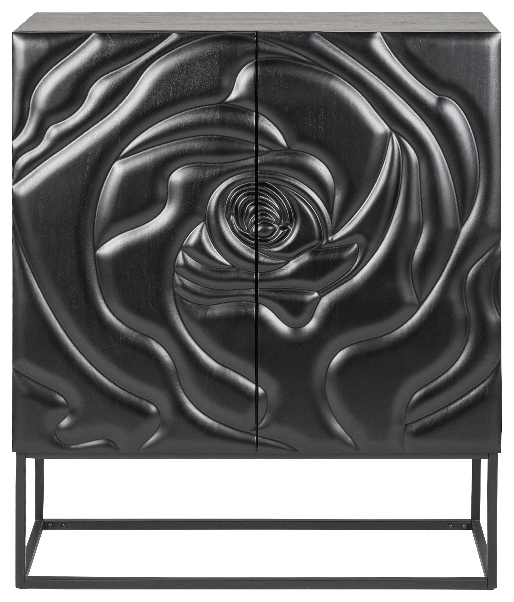 Highboard Black Rose Schwarz - Schwarz, Trend, Holz/Metall (100/120/40cm) - Mömax