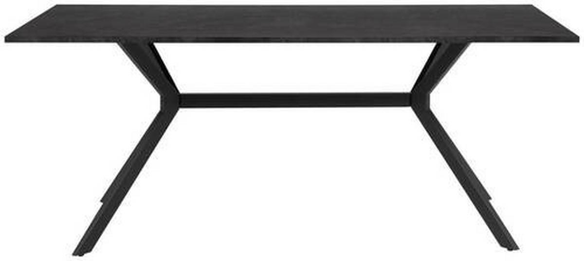 STÓŁ DO JADALNI ONEX 81A - czarny/kolor łupkowy, Basics, materiał drewnopochodny/metal (180/90/75cm) - MID.YOU