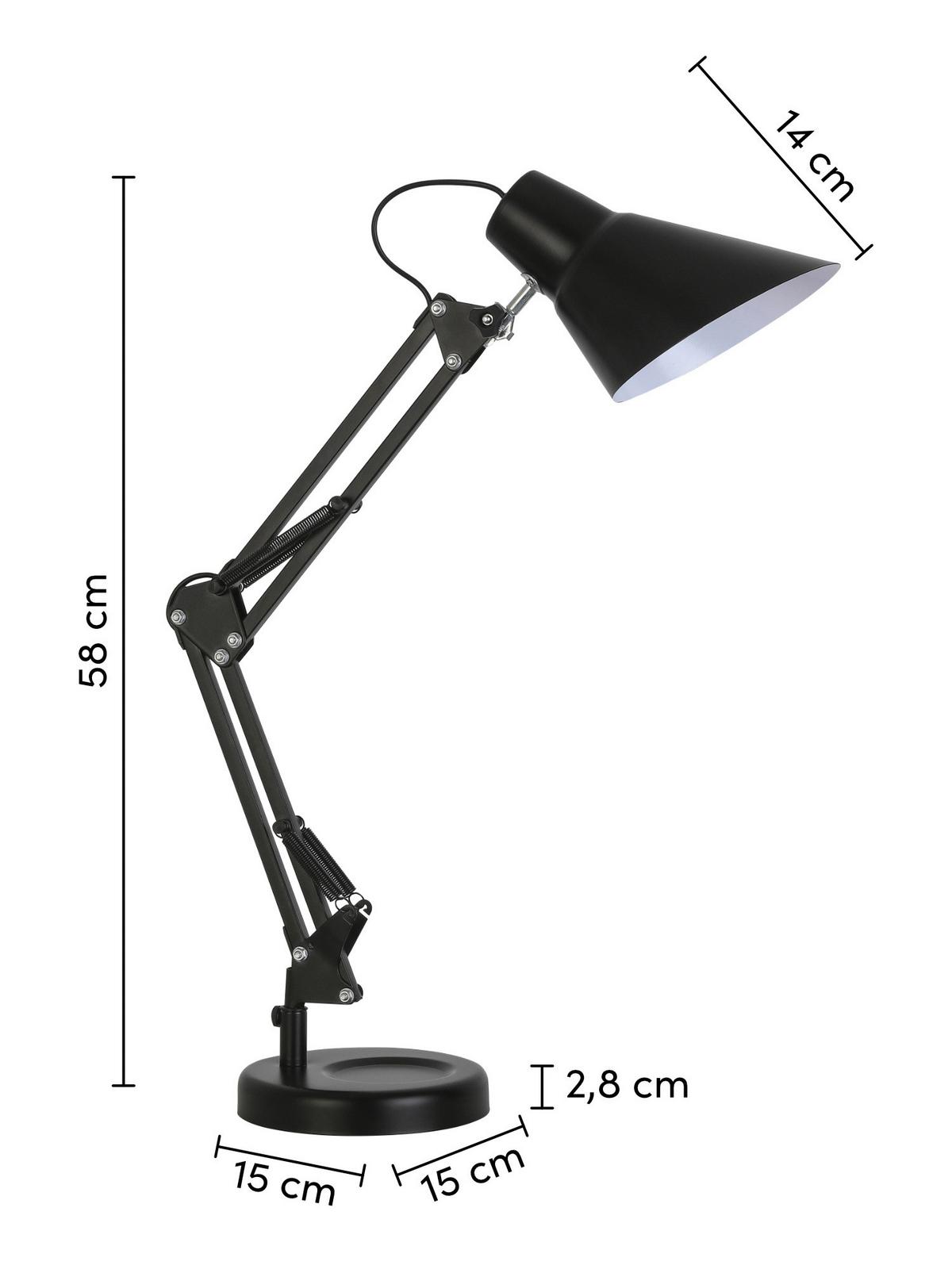 Lampă de birou Alonso - negru, Lifestyle, metal (15/58cm) - Modern Living