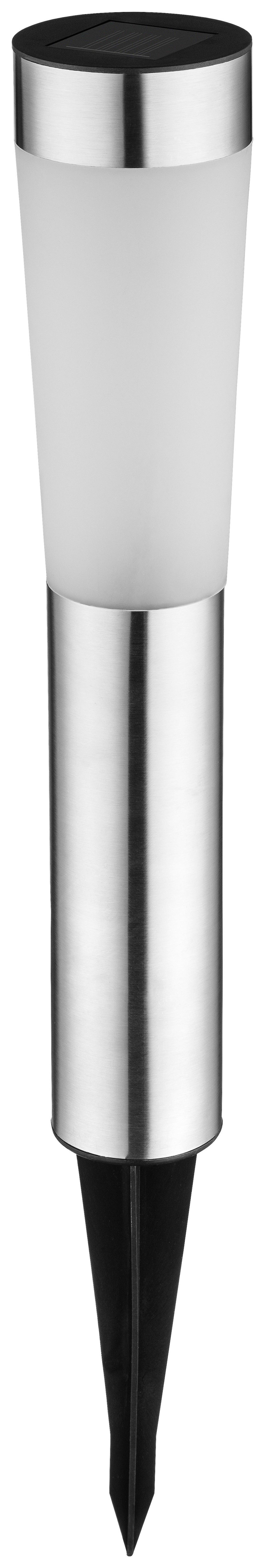 Solarleuchte Action Edelstahlfarben max. 0,12 Watt - Edelstahlfarben, ROMANTIK / LANDHAUS, Kunststoff/Metall (7,5/55,5cm) - Mömax