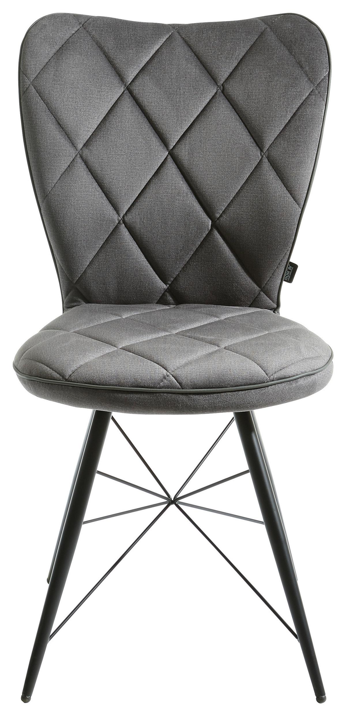 KRZESŁO CHRISTOPHER   -HOM IN- - czarny/szary, Design, metal/tkanina (48/89/62cm) - Hom`in