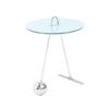 Beistelltisch Pendulum Glas Weiß/Silber ca. 46x60 cm - Silberfarben/Weiß, Basics, Glas/Metall (46/46/60cm) - Kayoom
