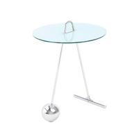 Beistelltisch Pendulum Glas Weiß/Silber ca. 46x60 cm - Silberfarben/Weiß, Basics, Glas/Metall (46/46/60cm) - Kayoom