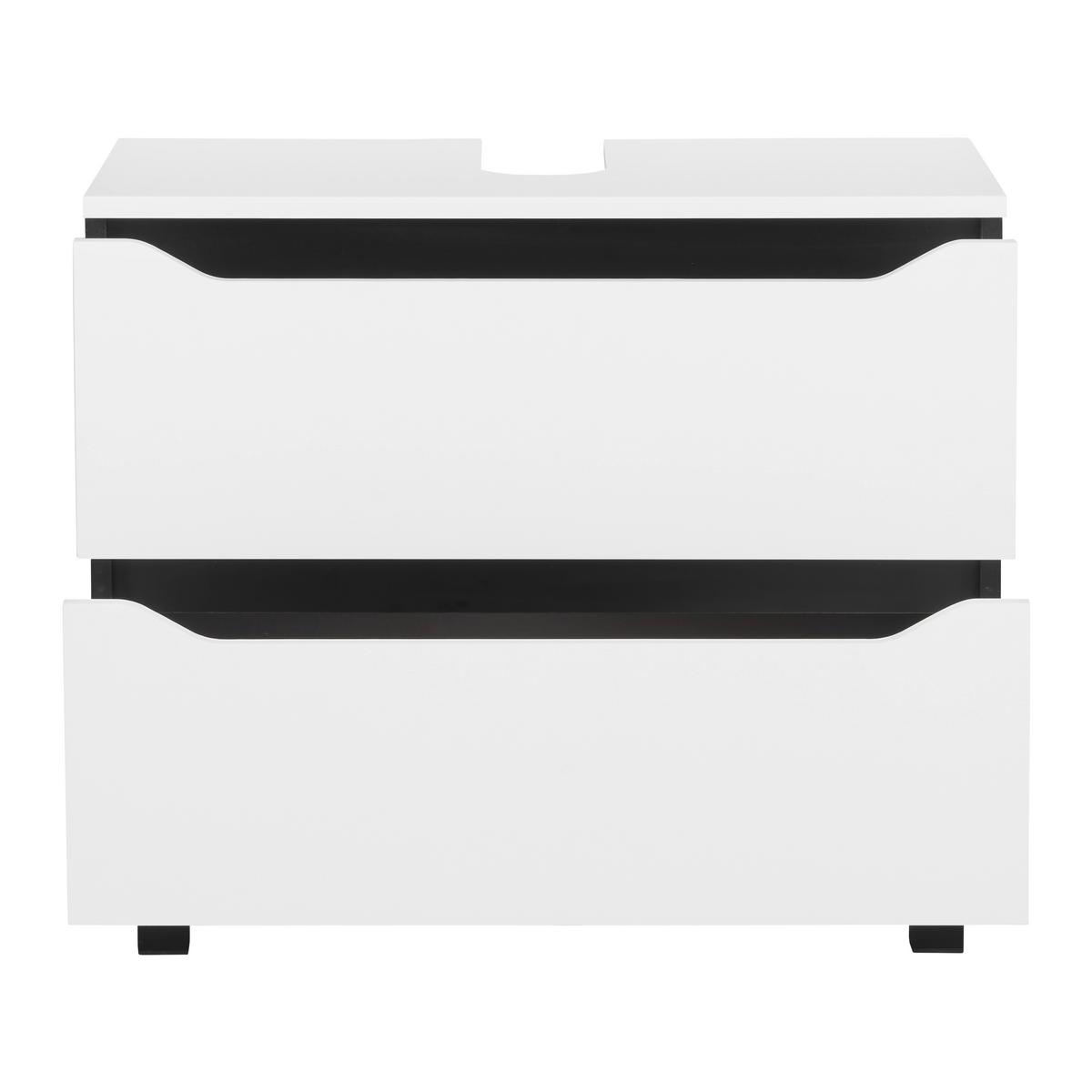 Waschbeckenunterschrank Wave II in Schwarz/Weiß - Schwarz/Weiß, MODERN, Holzwerkstoff (70/60/40cm) - Mömax